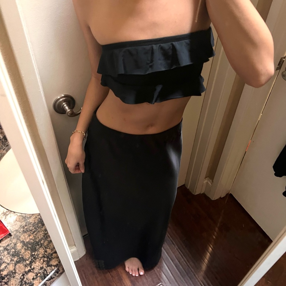 Satin Black Maxi Skirt